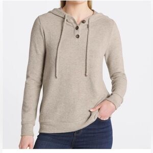 Pink Clover New Scota Brushed Knit Hoodie Sweater Gray Plus Size 2X